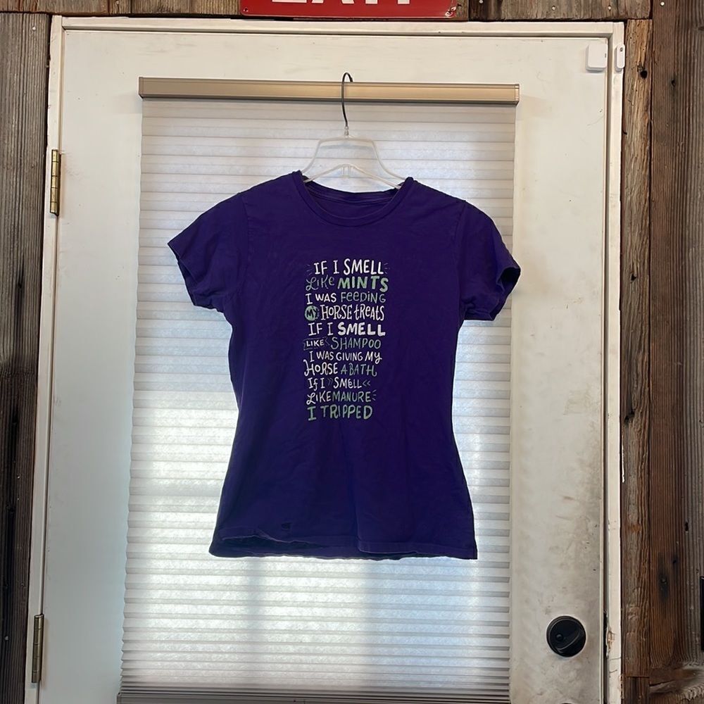 GIRLS purple cute horse shirt - Picture 2 of 7